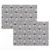 wire fox terrier simple dog breed fabric grey