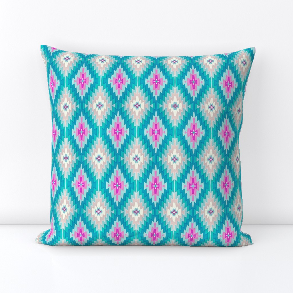  Marrakesh Kilim // pink ,    and aqua // summer // bohemian