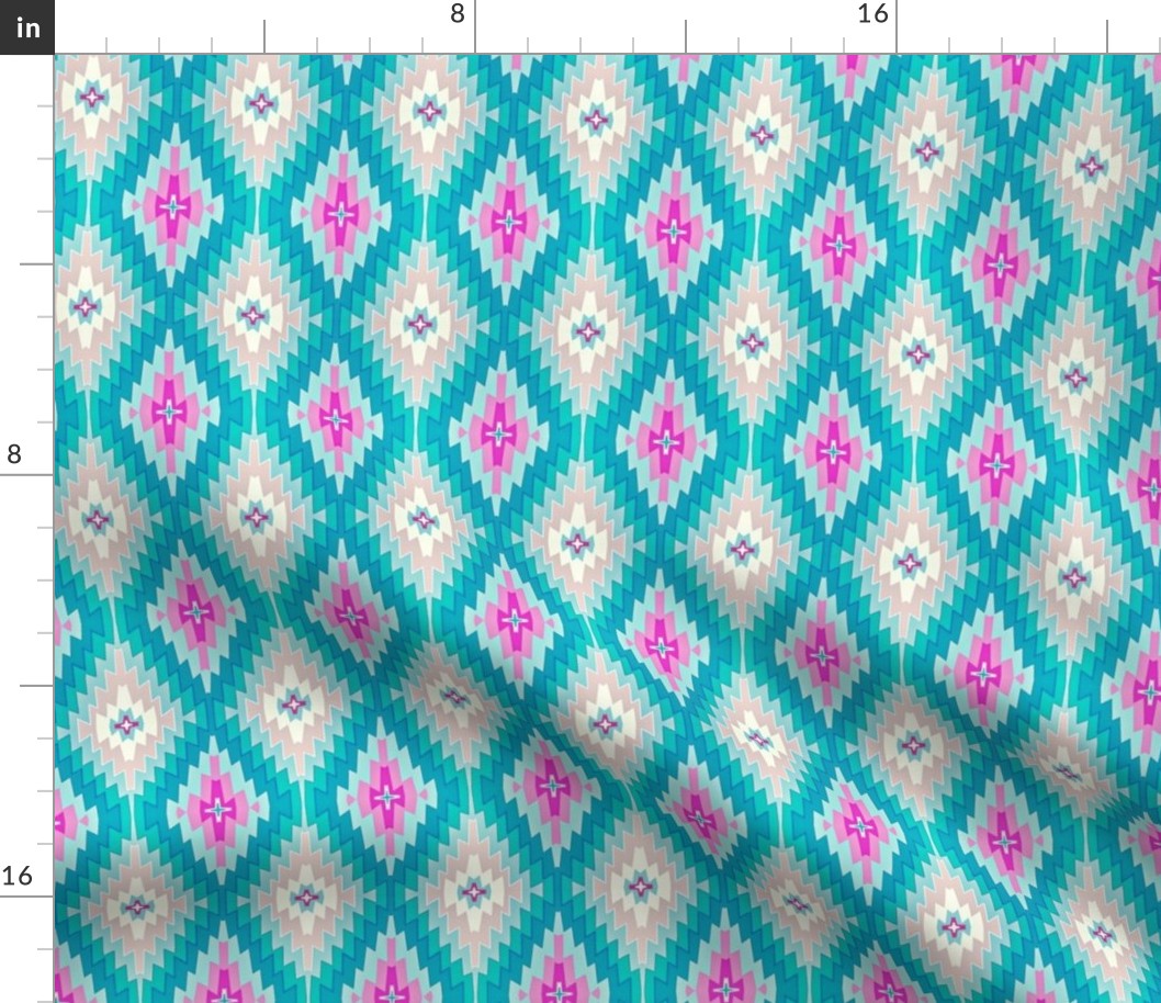  Marrakesh Kilim // pink ,    and aqua // summer // bohemian