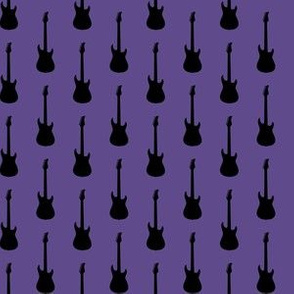 Black Electric Guitars on Ultra Violet Purple