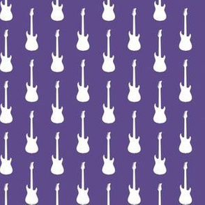 White Electric Guitars on Ultra Violet Purple