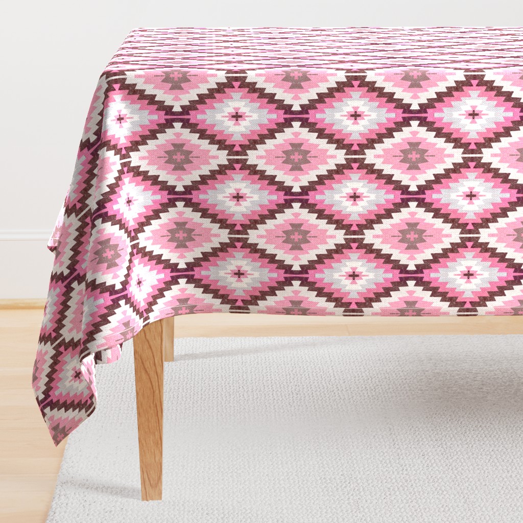 Earthen Kilim, pink clay , pink and brown