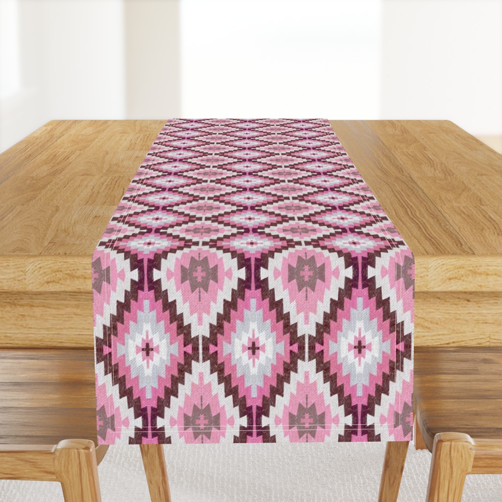 Earthen Kilim, pink clay , pink and brown