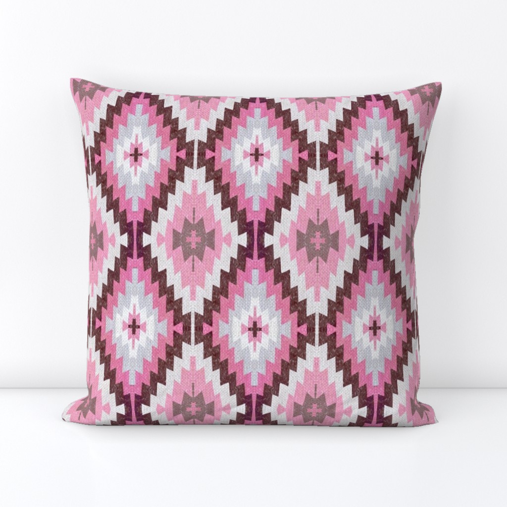 Earthen Kilim, pink clay , pink and brown