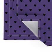 Black Hearts on Ultra Violet Purple