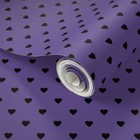 Black Hearts on Ultra Violet Purple