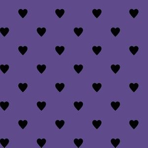 Black Hearts on Ultra Violet Purple