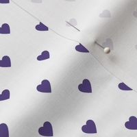 Ultra Violet Purple Hearts on White