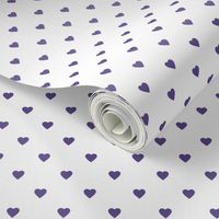 Ultra Violet Purple Hearts on White