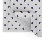 Ultra Violet Purple Hearts on White