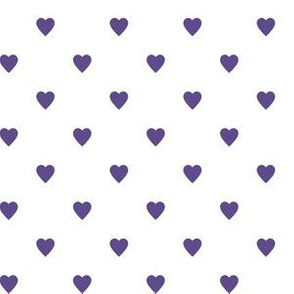 Ultra Violet Purple Hearts on White