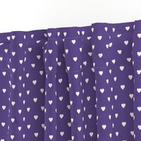 White Hearts on Ultra Violet Purple