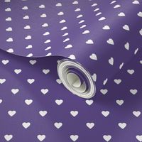 White Hearts on Ultra Violet Purple