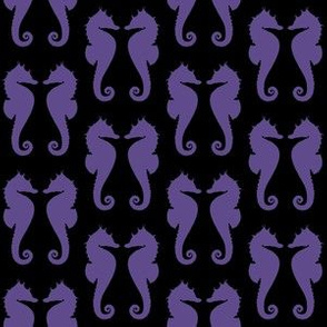 Ultra Violet Purple Seahorses on Black