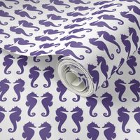 Ultra Violet Purple Seahorses on White