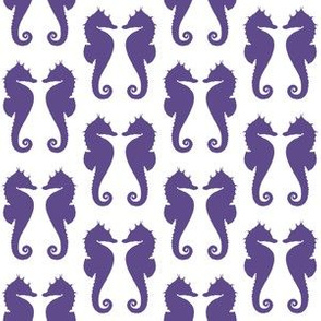 Ultra Violet Purple Seahorses on White