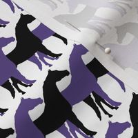 Two Inch Black and Ultra Violet Purple Overlapping Horses on White