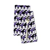 Two Inch Black and Ultra Violet Purple Overlapping Horses on White