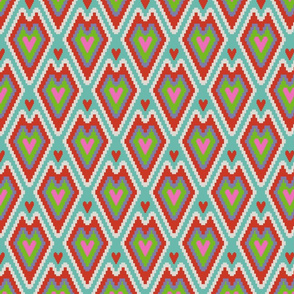 small kilim hearts color 4