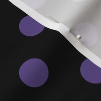 One Inch Ultra Violet Purple Polka Dots on Black
