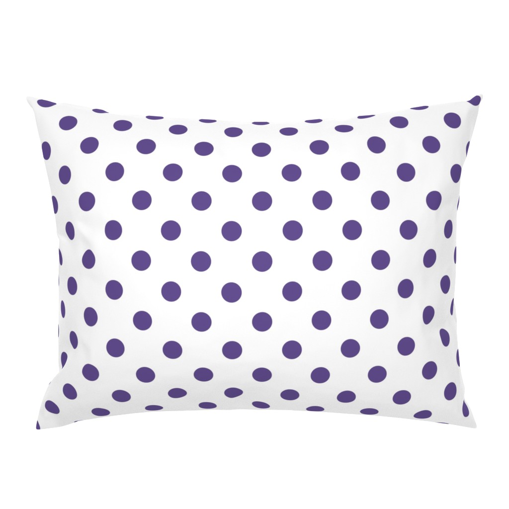 One Inch Ultra Violet Purple Polka Dots on White