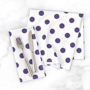 One Inch Ultra Violet Purple Polka Dots on White