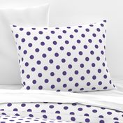 One Inch Ultra Violet Purple Polka Dots on White