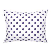 One Inch Ultra Violet Purple Polka Dots on White