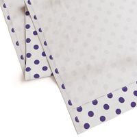 One Inch Ultra Violet Purple Polka Dots on White