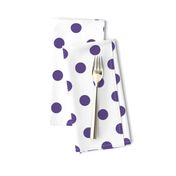 One Inch Ultra Violet Purple Polka Dots on White