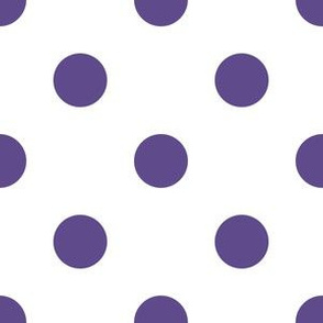 One Inch Ultra Violet Purple Polka Dots on White