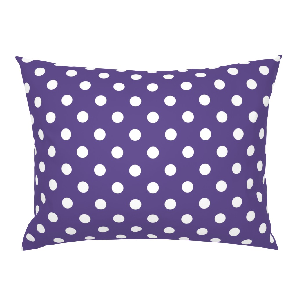 One Inch White Polka Dots on Ultra Violet Purple