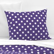 One Inch White Polka Dots on Ultra Violet Purple