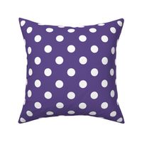 One Inch White Polka Dots on Ultra Violet Purple
