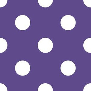 One Inch White Polka Dots on Ultra Violet Purple