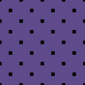 Black Square Polka Dots on Ultra Violet Purple