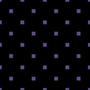 Ultra Violet Purple Square Polka Dots on Black