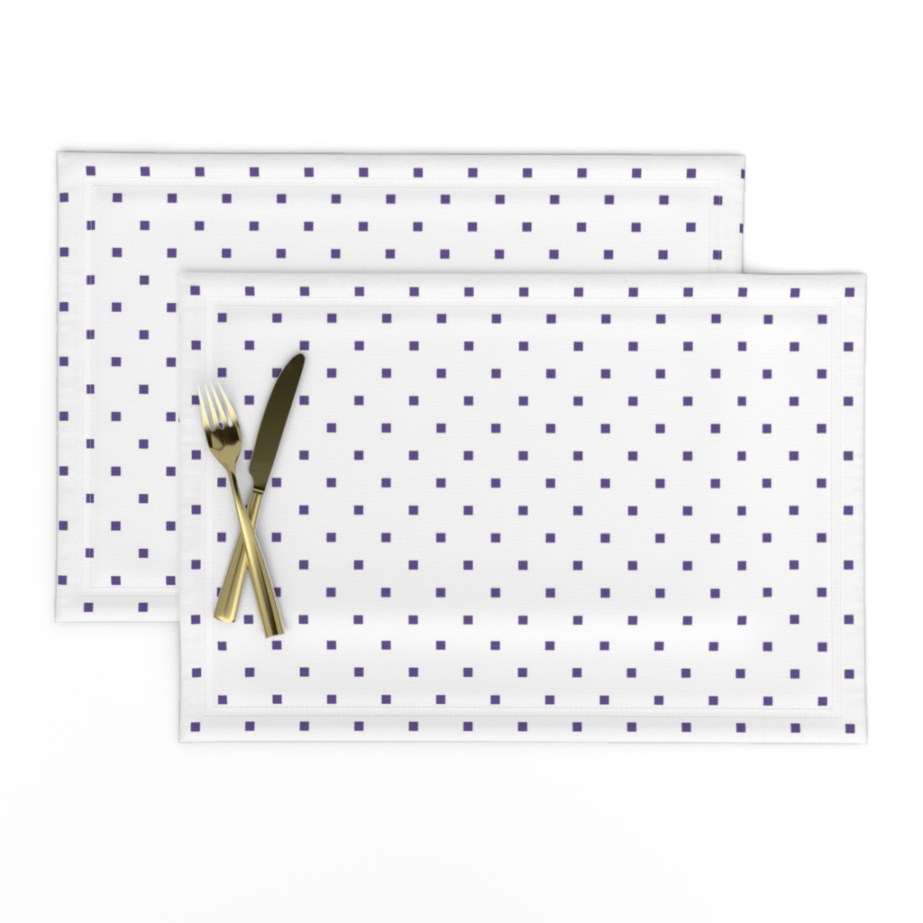 Ultra Violet Purple Square Polka Dots on White