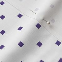 Ultra Violet Purple Square Polka Dots on White