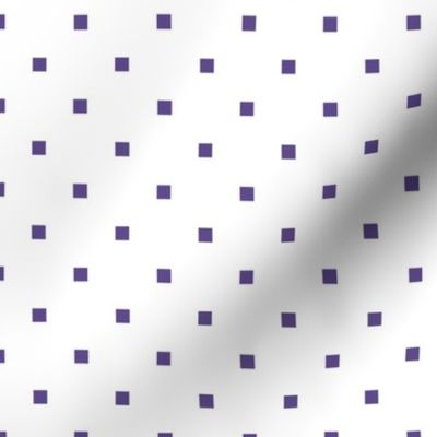 Ultra Violet Purple Square Polka Dots on White