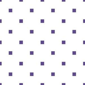 Ultra Violet Purple Square Polka Dots on White