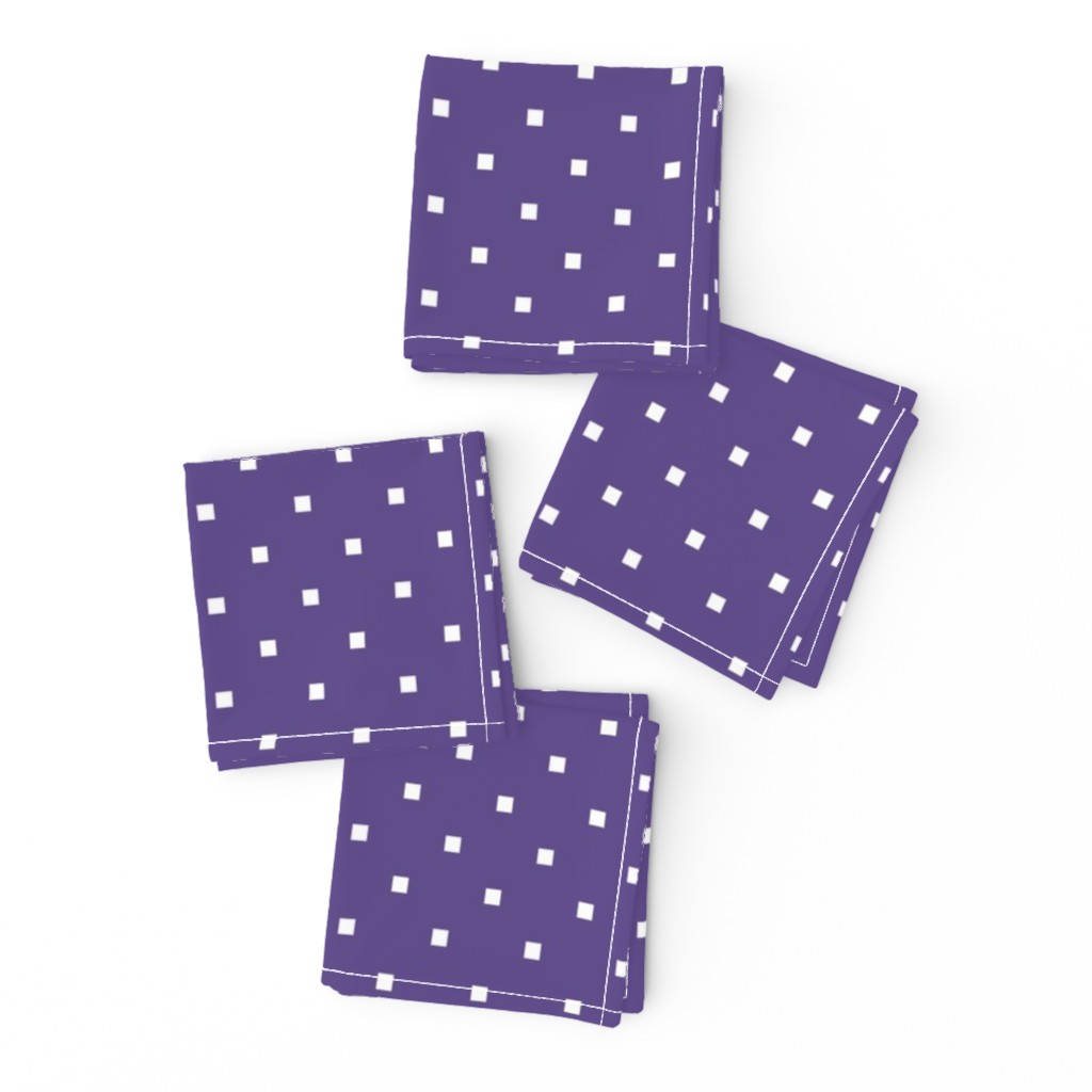 White Square Polka Dots on Ultra Violet Purple
