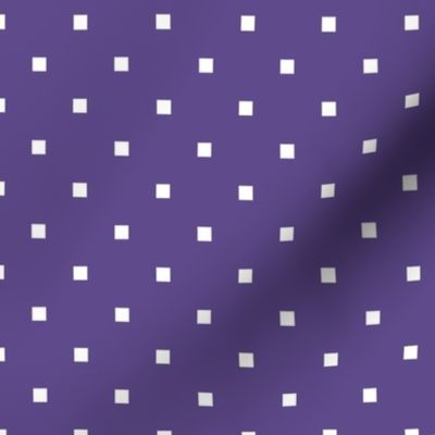 White Square Polka Dots on Ultra Violet Purple