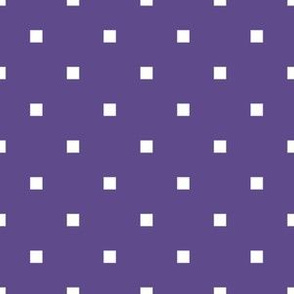 White Square Polka Dots on Ultra Violet Purple