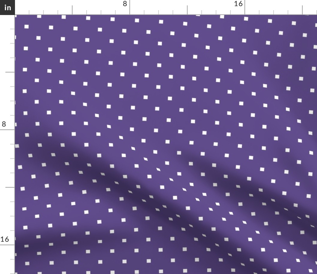 White Square Polka Dots on Ultra Violet Purple