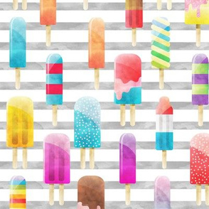 Summer Popsicles on Grey Stripe A