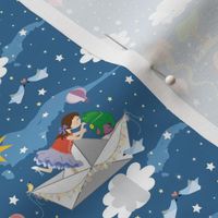 Paper Dreams small scale, Princess, Hot air balloon, Paper Boat, Clouds, Origami, Frog