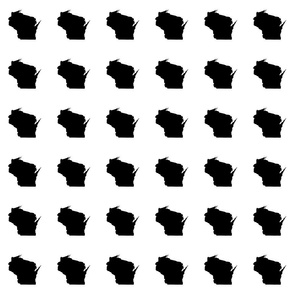 mini Wisconsin silhouette - 3" black on white