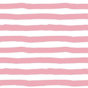 Floral Dreams Dark Pink Color / Uneven Stripes 