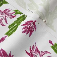  Christmas cactus damask - hiking cranberry, lavender and green